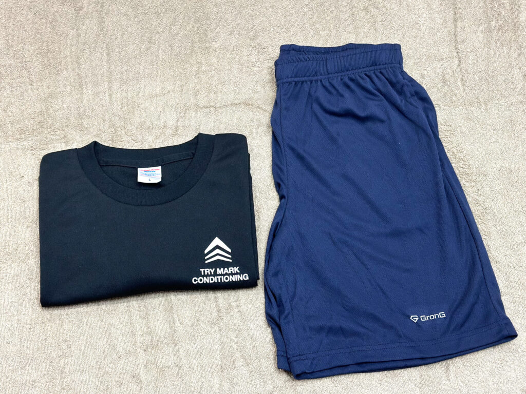 着替え用ウェアの紹介写真。