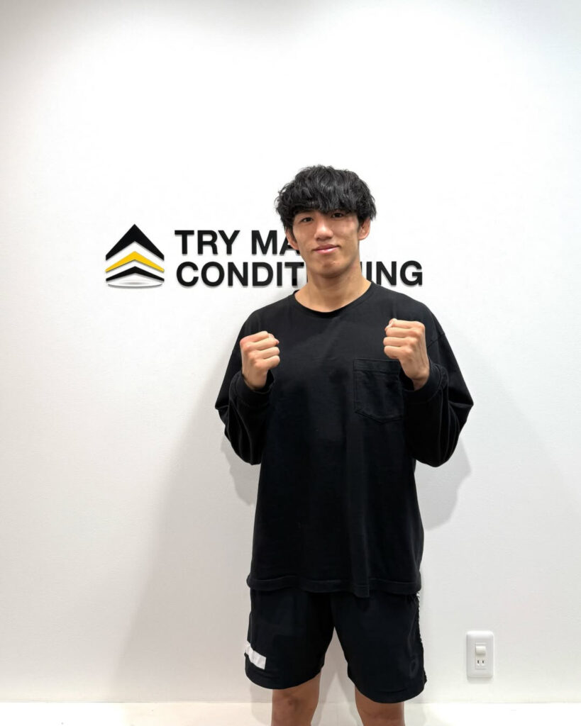 DEEPフューチャーキングトーナメント2024で準優勝した有馬鉄太選手の試合後リカバリーサポート風景（TRY MARK CONDITIONING）