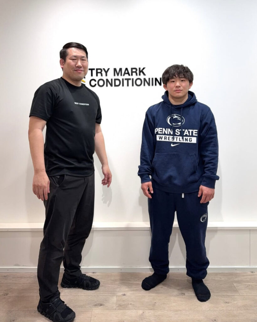 世界選手権金メダリスト小野正之助選手のコンディショニングサポート風景（TRY MARK CONDITIONING）